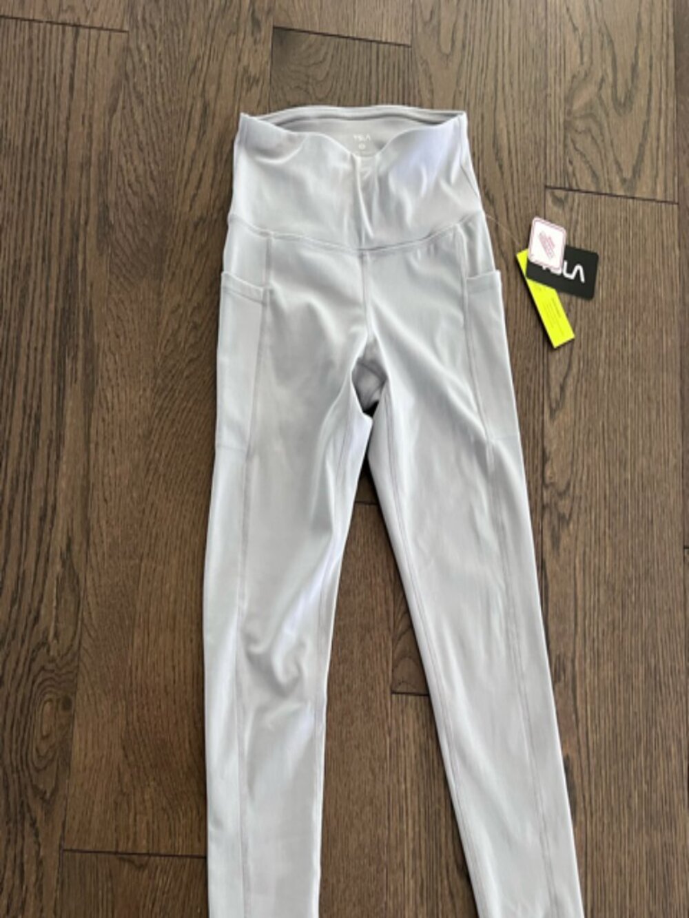 NWT TSLA Yoga Fitness Leggings Pale Gray with Pockets